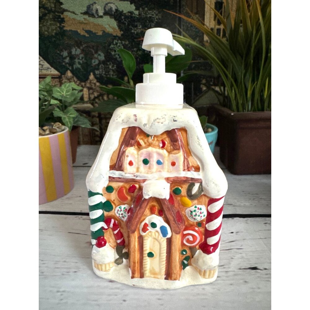 Allure C. Two Ginger Bread House Soap Dispensers 1996